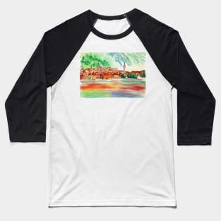 Watercolour of Lake Como 3 Baseball T-Shirt